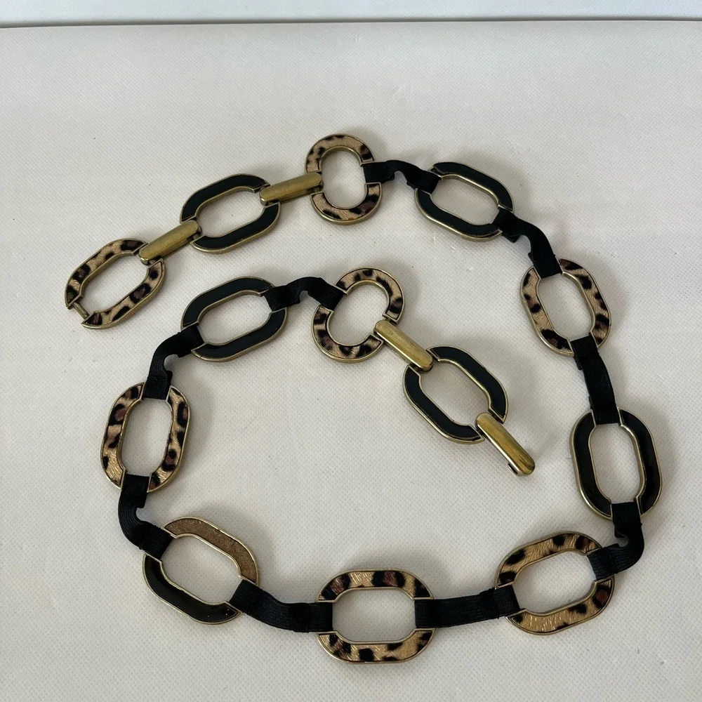 Cheetah Leopard Gold Chain Belt